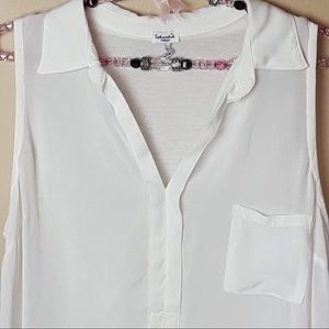 Splendid Tops - Splendid white sleeveless high low blouse medium Splendid Tops - Splendid white sleeveless high low blouse medium